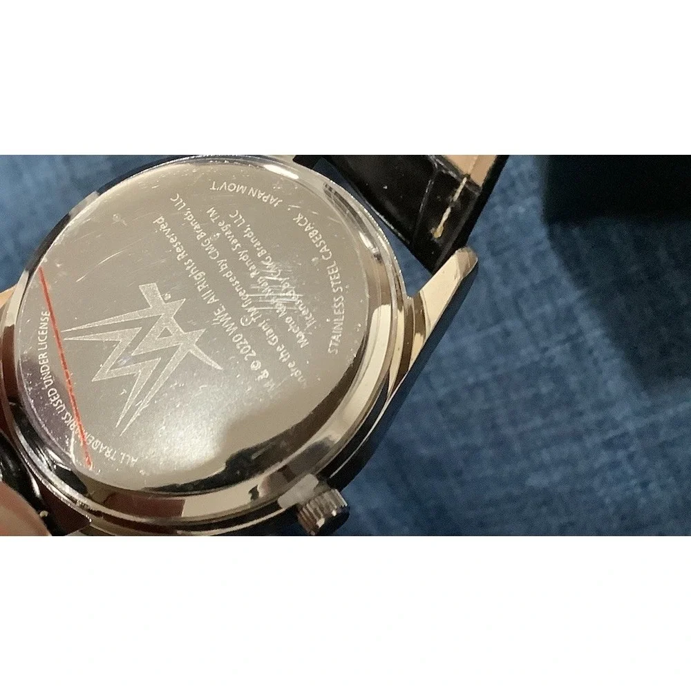 WWE Brock Lesnar Watch Men's Size Black Leather Band Game Time New